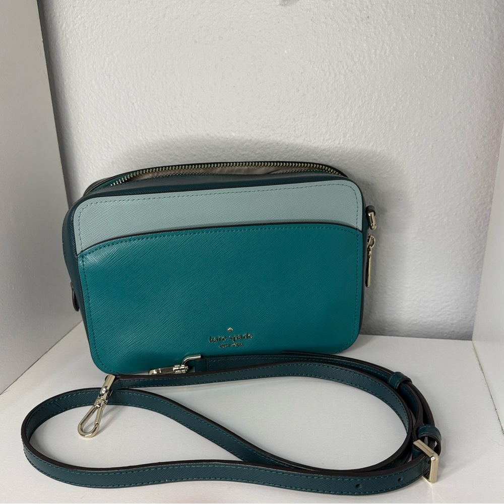 Kate Spade Teal Colorblock Camera Crossbody - Picture 3 of 13
